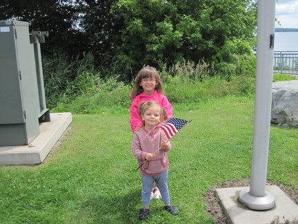 Greta and Sohpia American Flag2